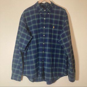 Ralph Lauren Polo - XXL Plaid Blue Green Yellow Button Down Shirt
